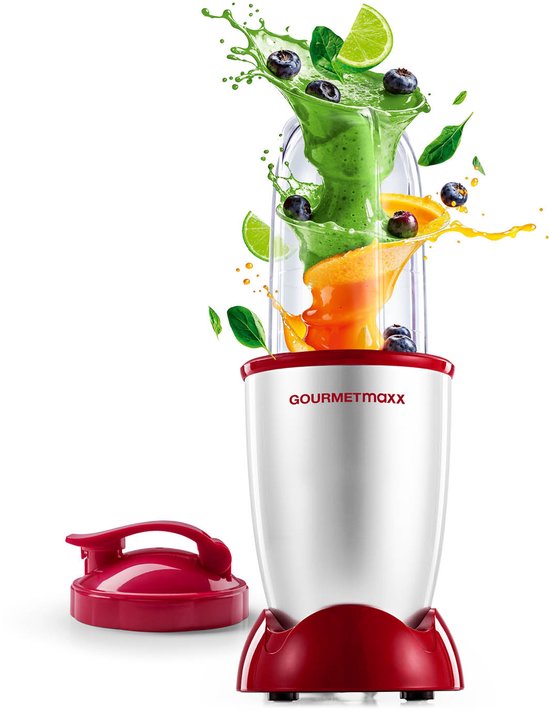 GOURMETmaxx Mr. Magic Power Pro Mixer 400 W | Smoothiemaker met meeneemdeksel | Blender met mengkom en vershouddeksel voor bewaring | Blender met XL-accessoireset voor