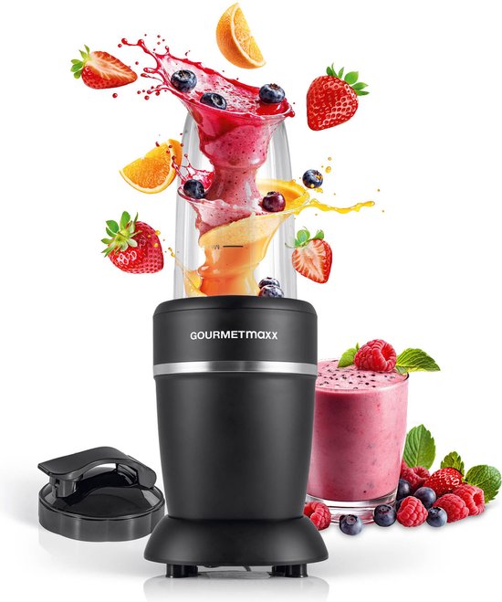 GOURMETmaxx Voedingsmixer 4 st. - pureren, hakken, malen - met deksel om mee te nemen van GOURMETmaxx