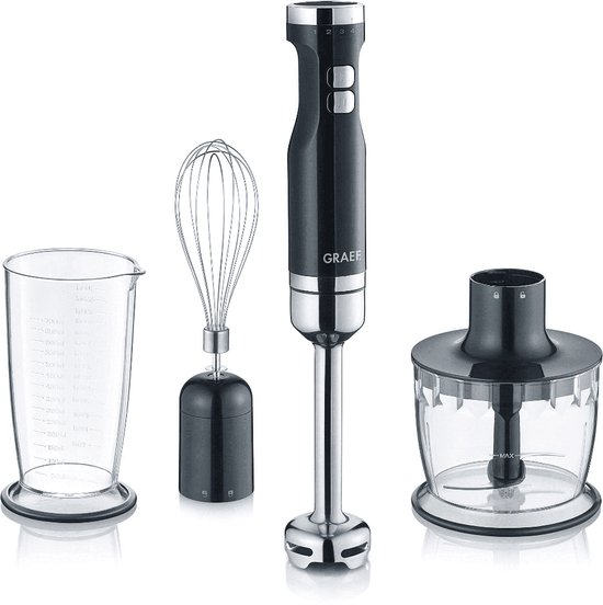 Graef HB 502 - Staafmixer 800W + klopper + hakmolen 0,5l + kunststof beker 0,7l van Graef