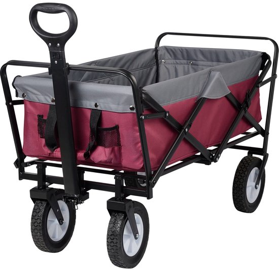 Gran Vida® - Bolderkar - opvouwbaar - Ruime Opbergruimte - 180° Draaibare Wielen - Ideaal voor Vakantie & Boodschappen - Bordeaux Grijs van Gran Vida