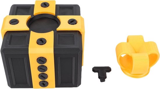 Grappige 3D Geprinte Geschenkdoos, Leuk Bureau Ornament voor Kerst, Verjaardag en Kantoor, 10cm Decoratie in Zwart en Goud van Merkloos