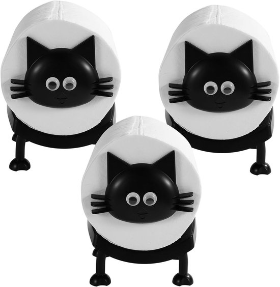 Grappige 3D Geprinte Kat Toiletpapierhouder van ABS Materiaal voor Leuk Badkameraccessoire en Opberging van Toiletpapier van Merkloos