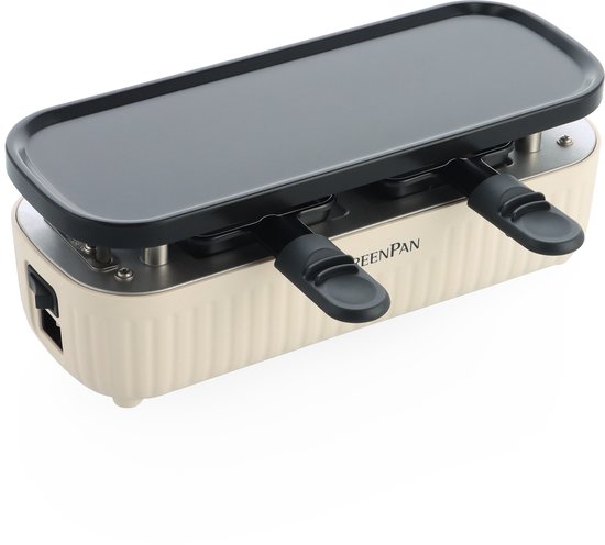 GreenPan Silhouette Connectable Gourmetstel - Gourmet voor 2 Personen - Verbind tot 6 Toestellen - PFAS-vrije Antiaanbaklaag - Wit