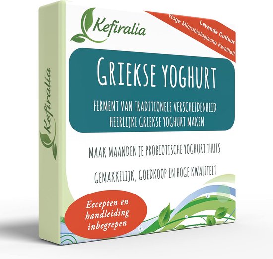 Griekse Yoghurt Startcultuur - Onbeperkt Herbruikbaar - Inclusief Recepten voor Zelfgemaakte Probiotica van Merkloos