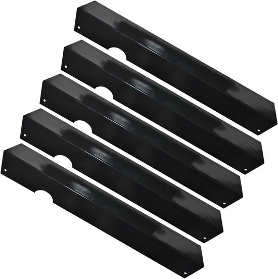 Grill Hitte Platen - Vlamverdeler BBQ - Buiten Koken - Gelijkmatige Warmte - 46 x 16 x 16 cm - Zwart