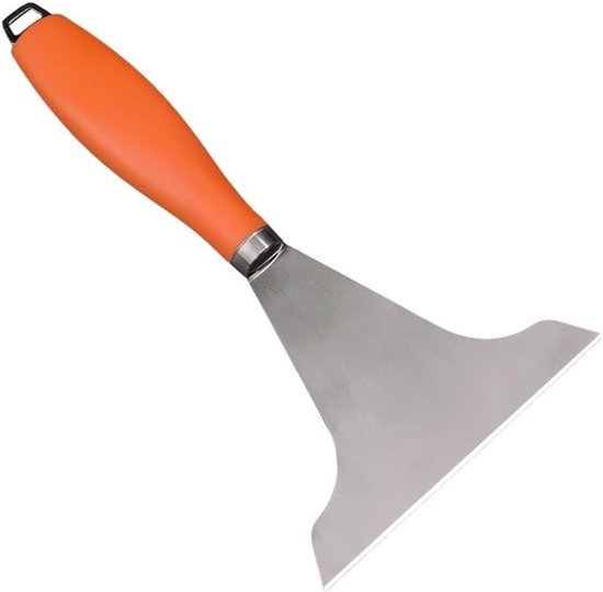 Grill Schraper - Bakplaat Schraper - BBQ Schoonmaken - Vergroot Schraperoppervlak - 24 x 10 cm - Oranje