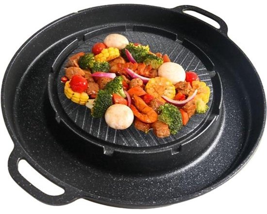 Grillpan en Hotpot - Buiten koken - Gezellig eten - Dubbele functie - 335 cm - Zwart
