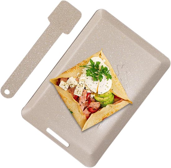 Grillpan - Gecoate koekenpan - Buiten koken - Duurzame anti-aanbaklaag - 245 x 167 cm - Beige