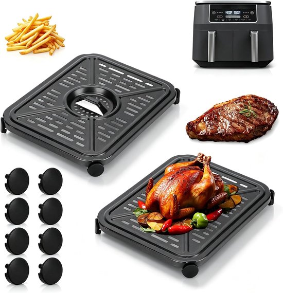 grillpan voor Ninja Foodi AF400UK 9,5L 6-in-1 9,5L DualZone 2 laden airfryer accessoires, vervangende onderdelen grillpan, vaatwasmachinebestendig