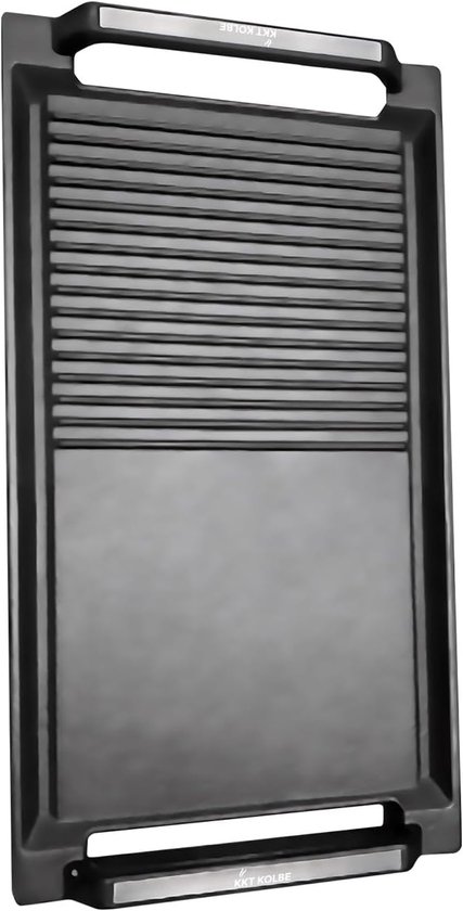 Grillplaat - Grillpan inductie - Binnen grillen - Gegoten aluminium - 20 x 36 cm - Zwart