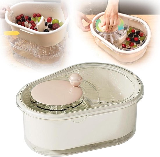 Groente Fruit Was - Reinigingsspinner Keuken - Voedselbereiding Thuis - Multifunctioneel Met Schrobber - Grote Capaciteit - Blauw