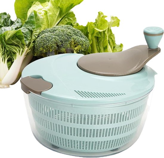 Groentecentrifuge - Sla droger - Maaltijd voorbereiden - Efficiënte waterverwijdering - 27.5 cm lengte - Wit