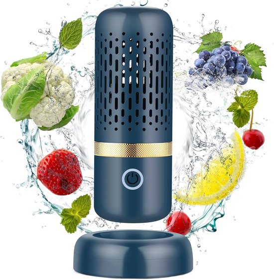 Groentewasser - Groente Reinigen - Waterdichte Wasmachine - Groentereiniger - voor Het Reinigen van Fruit, Groenten en Vlees - 2400 Mah - Blauw