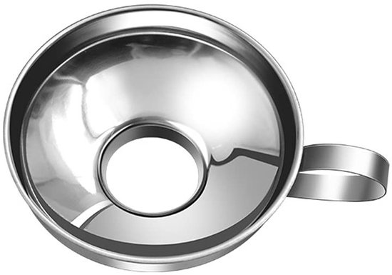 Grote opening roestvrijstalen trechter voor het inblikken van jam, olie en sauzen - 10,5 cm diameter, ideaal voor bonen en vloeistoffen van Merkloos