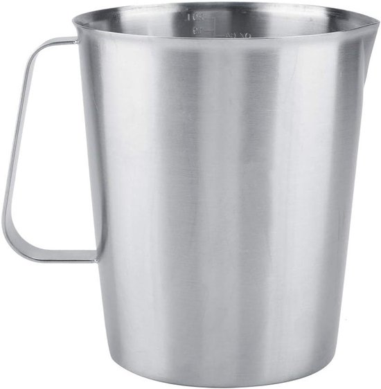 Grote RVS Melkkan van 2000ml voor Latte Art, Koffie en Melkopschuimen - Perfect voor Barista's van Merkloos