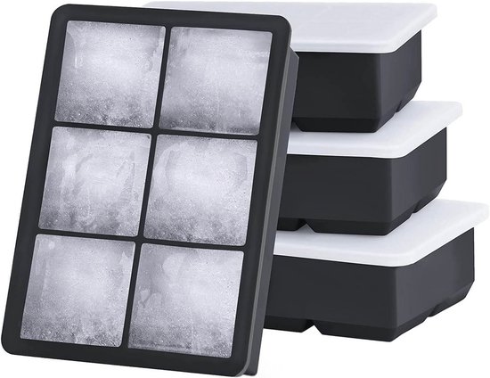 Grote siliconen ijsblokjeshouder - 4 stuks - BPA-vrij - ijsblokjesmaker voor cocktails en whisky van Rummershof