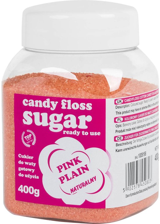 GSG24 - Kleurrijke Roze Suiker voor Suikerspin - Natuurlijk Aroma - 400g - Voor Suikerspinmachines