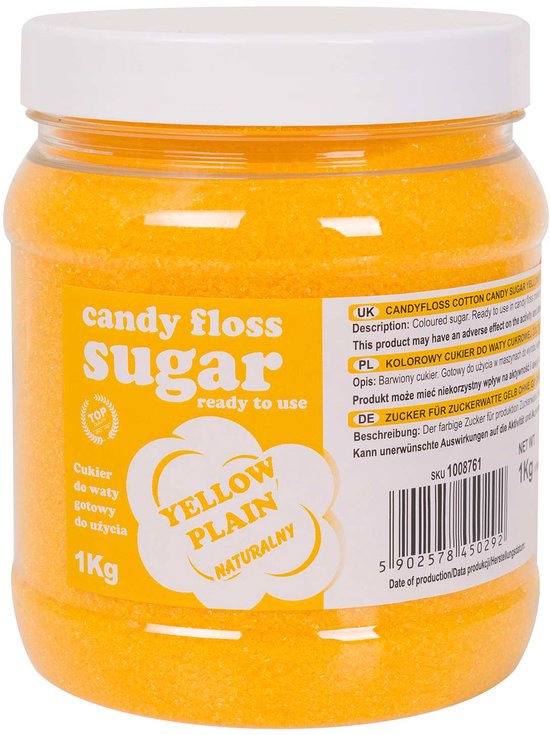 GSG24 - Suikerspin Suiker - Geel - Natuurlijke Smaak - 1kg