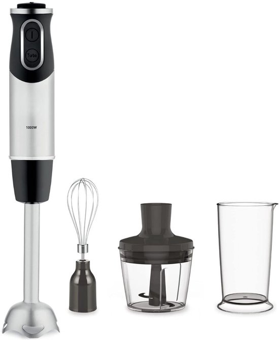 GTB® Staafmixer Set - Staafmixer Braun - Staafmixer met Hakmolen - Zwart - 40cm x 7cm x 7cm van Merkloos