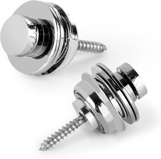 Guitar Strap Locks Set van 2, Rvs Beveiliging voor Snaren, Snelle Ontgrendeling voor Elektrische en Akoestische Gitaren en Bassen