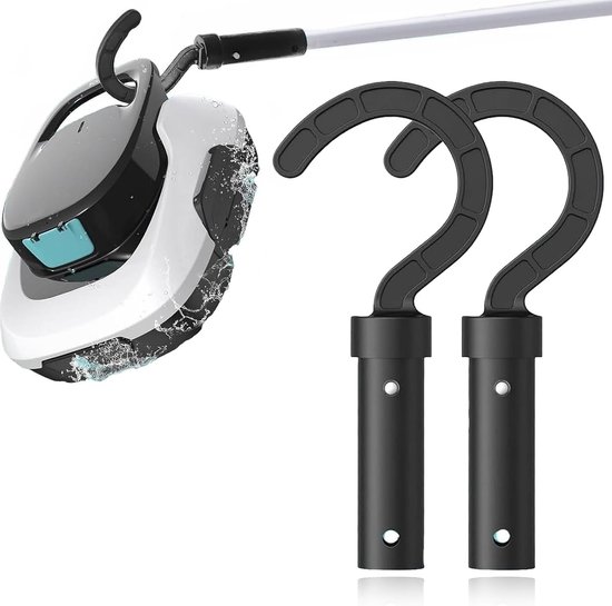 Haak voor zwembadrobot, 2 stuks, zwarte generieke zwembadstanghaken voor alle robot-zwembadstofzuigers, accessoirehaken voor zwembadrobot, accessoirehaken voor zwembadrobot, zwembadhaken voor