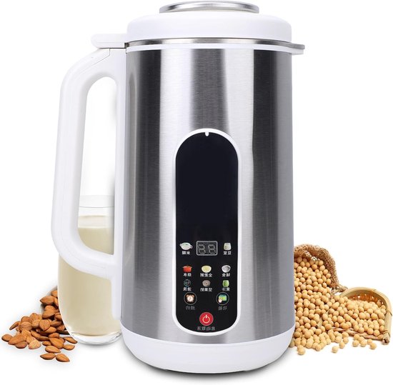 Haal zelfgemaakte sojamelk met een krachtige blender van roestvrij staal, 1200ml capaciteit en 24 uur reservering