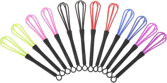 Haarkleurmixer, kunststof, 12 stuks, kleurmenger voor haarkleur en kleurstofpasta, roergarde voor kapper, salon, voor gelijkmatig mengen van haarcrème, 17,00 x 3,00 x 3,00 cm