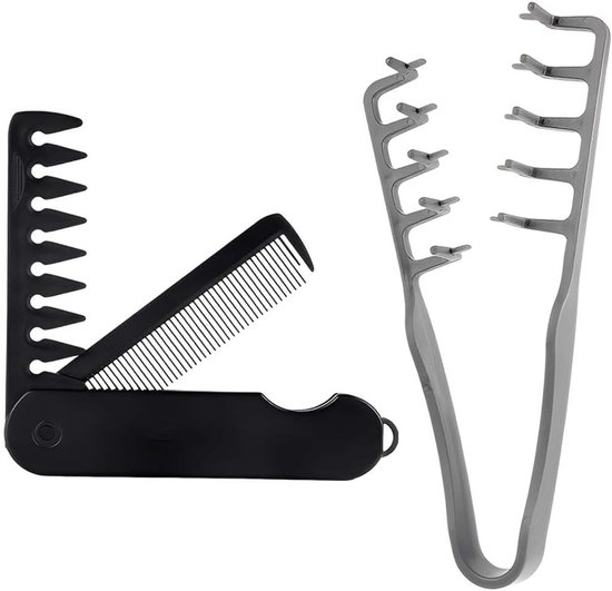 Haartextuur Kam voor Grof Haar, Wortelversterker en Baardkam - Haarstyling Accessoire voor Mannen en Vrouwen