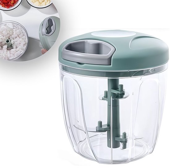 Hakmolen - Multihakker - Hakmolen handmatig - Hakker - Voedselhakker - Groentekeukenhakker - Handmatige Hakmolen -Multifunctionele groentesnijder - Handmatige voedselhakker - Voor ui -Knoflook - Groenten - Groen van Merkloos