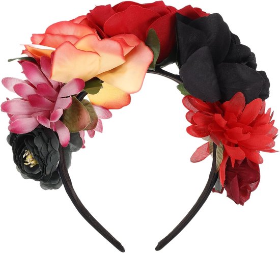 Halloween haaraccessoire voor een feestelijke look, rozenhaar en oranje kapsel voor Halloween party van Merkloos