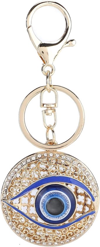 Hamsa Evil Eye Amulet Sleutelhanger voor Geluk, Turkse Blauwe Oog Amulet Sleutelhanger Charm en Accessoire voor Bescherming en Positiviteit van Merkloos