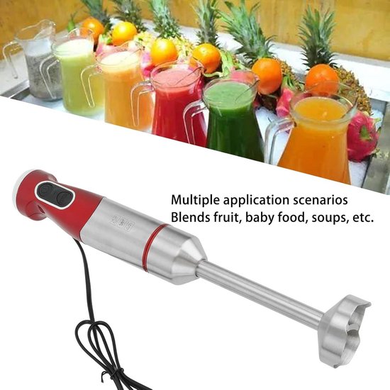 Hand Blender 800 W Electric Mini Hand Mixer - Stainless Steel Blades for Baby Food and Soups van Merkloos