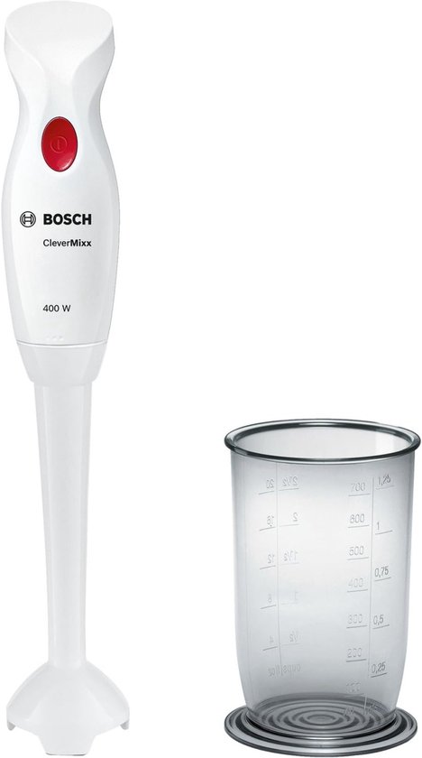 Hand Blender - Mixer Staafmixer - Snel Mixen - Spatbescherming QuattroBlade - 37.5 cm Hoogte - Wit van Merkloos
