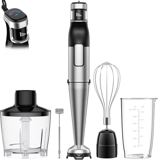 Hand Blender Set - Keukenmixer - Maaltijden Bereiden - Krachtige 1100W Motor - 5-delig - Zwart