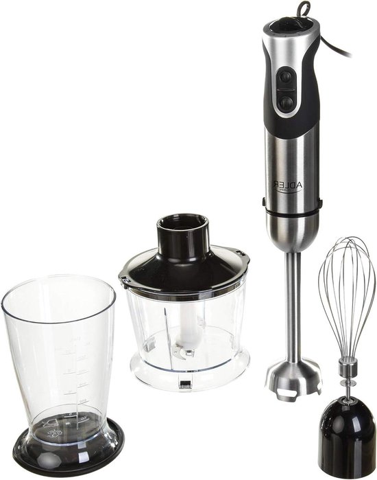 Hand Blender Set - Staafmixer Puree Maker - Keuken Assistentie - Roestvrij Staal Onderdelen - 800 ml - Zwart