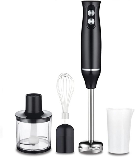 Hand Blender - Staafmixer Keukenmixer - Babyvoeding Maken - Vier Delige Set - 500 Watt - Zwart