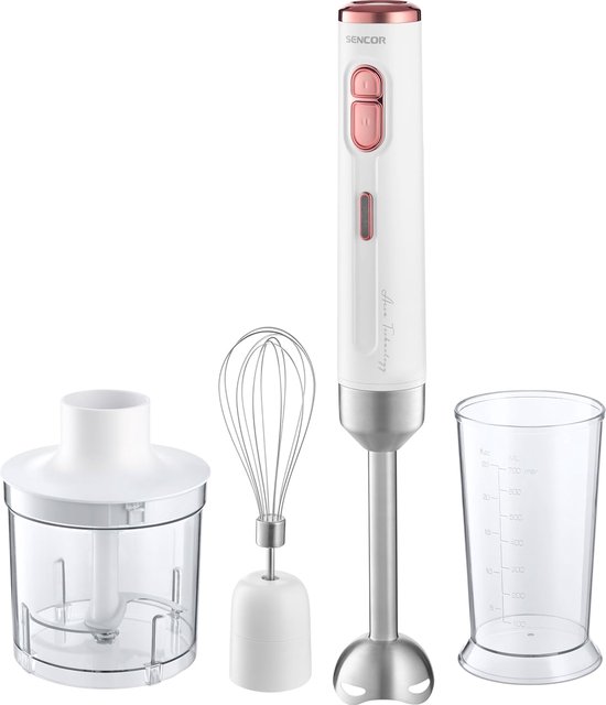 Hand Blender - Staafmixer Mixerset - Smoothies Maken - Draadloos en Krachtig - 700 ml - Wit