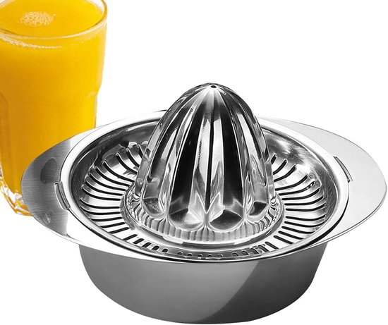 Hand Juicer - Citruspers Fruitpers - Sap Extraheren - Roestvrij Staal - 17.3 x 13 x 10.5cm - Zilver