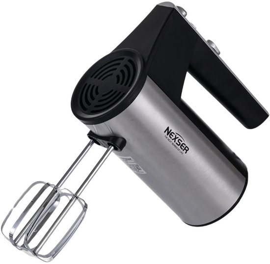 Hand Mixer- 400W – 5 Snelheden – Metalen Handheld Keukenmixer voor Huis en Horeca van Nexser