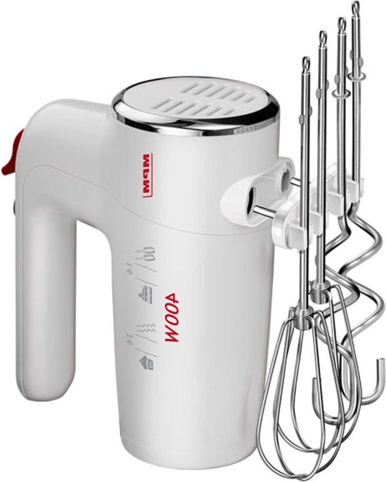 Hand Mixer 6 Speed + Turbo Stainless Steel Kneading Hook & Whisk 400W - MMR-18 van MMR-18