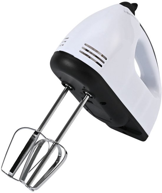 Hand Mixer - 7 snelheden - met Turbo - RVS accessoires - 150W vermogen - RVS kloppers en deeghaken - Wit van Frigro