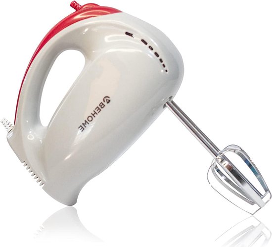 Hand Mixer - Cake and Dough Whisk with Dough Hook - Electric Kitchen Mixer 150W and 5 Speeds van Merkloos