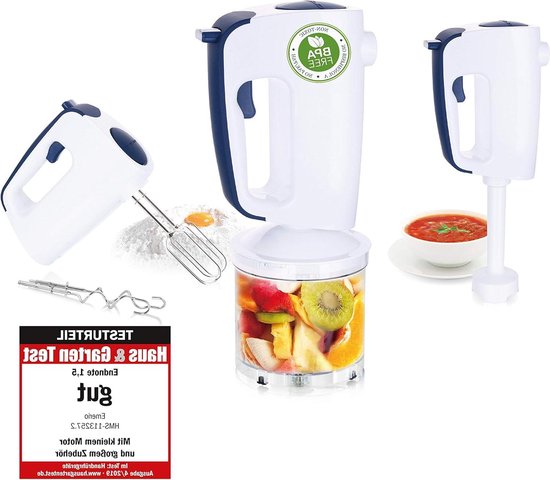 Hand mixer White-Blue 300W - HMS-113257.2 van Merkloos