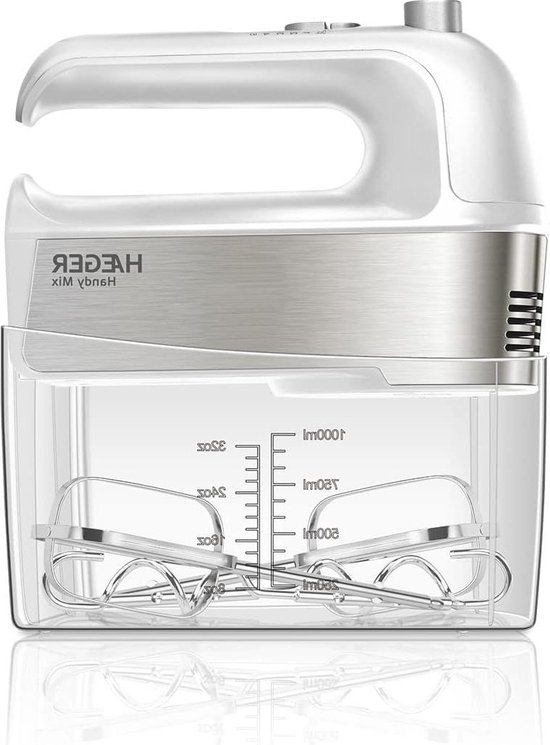 Hand mixer with measuring cup - 300 W - 5 speeds - kitchen appliance van Emerio