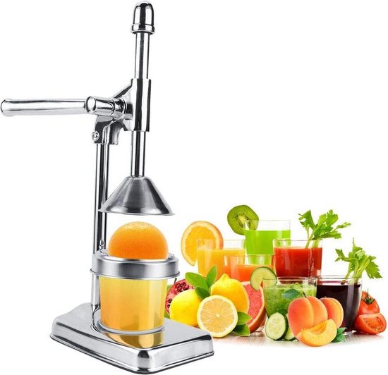 Hand Press Leaver Stainless Steel Manual Juicer - Professional Food Grade Steel - Effective Ergonomic Fruit Squeezer for Orange Lemon