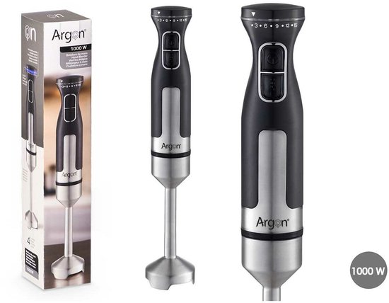Handblender Argon Zwart Staal 1000 W