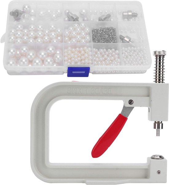 Handgemaakte kralen klinknagelknopset - Pearl Fixing Machine voor DIY Ambachtelijke Decoratie - Inclusief Handmatige Machine. van Merkloos