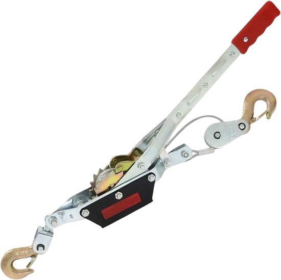 Handhendelkabel, 4 ton, draagvermogen, handlier met 2,5 m lange staalkabel, veiligheidslaghaak, kabel met ratel, hand power puller voor bouw, snelweg, brug, metallurgie