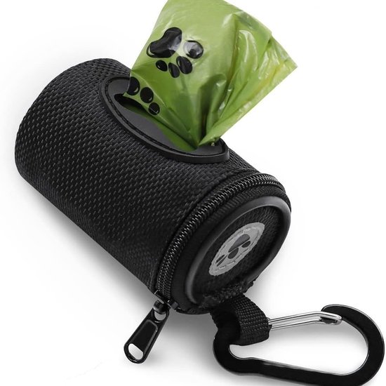 Handige Poepzak Dispenser voor Honden, Duurzame Poepzak Houder met Karabijnhaak, Geschikt voor Standaard Poepzakken, Zwart en Praktisch in Gebruik