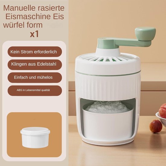 Handmatig IJsscheerapparaat - Ijsbreker Gemalen - Thuis Desserts Maken - Geen Stekker Nodig - Diameter 22.3 cm - Groen